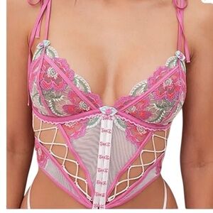 For Love & Lemons Festival Floral Bustier Lace Corset Valentines Day ❤️